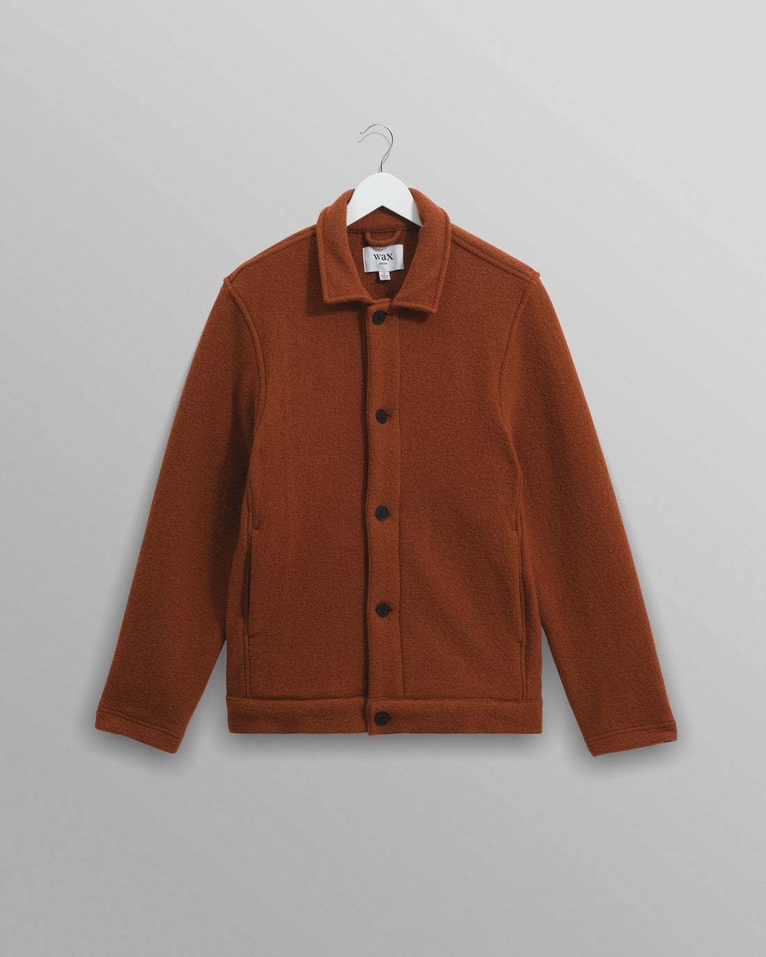 wax london men's Iggy - Rust Knitted Wool Jacket