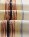 wax london men's Ivy - Ecru And Multicolour Striped Cotton Polo Shirt
