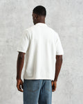 wax london men's Ivy - Ecru And Multicolour Striped Cotton Polo Shirt