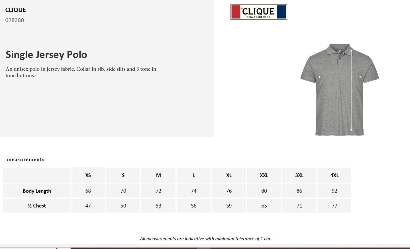 Clique Single Jersey Polo Shirt | Unisex | Preshrunk | Super Soft Feel | 6 Colours | XS-4XL - Polo Shirt - Logo Free Clothing