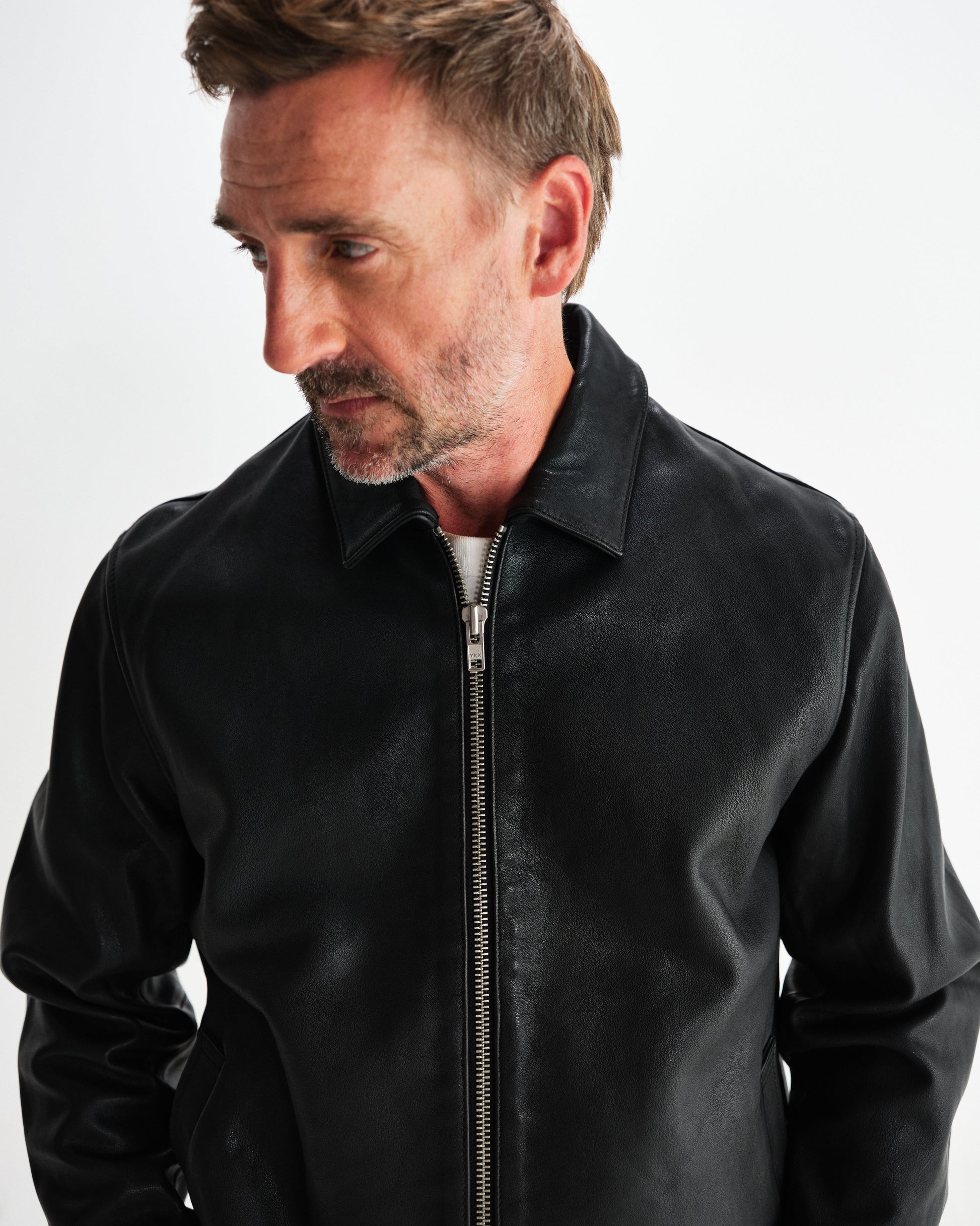 wax london men's Kendal - Black Lamb Leather Jacket
