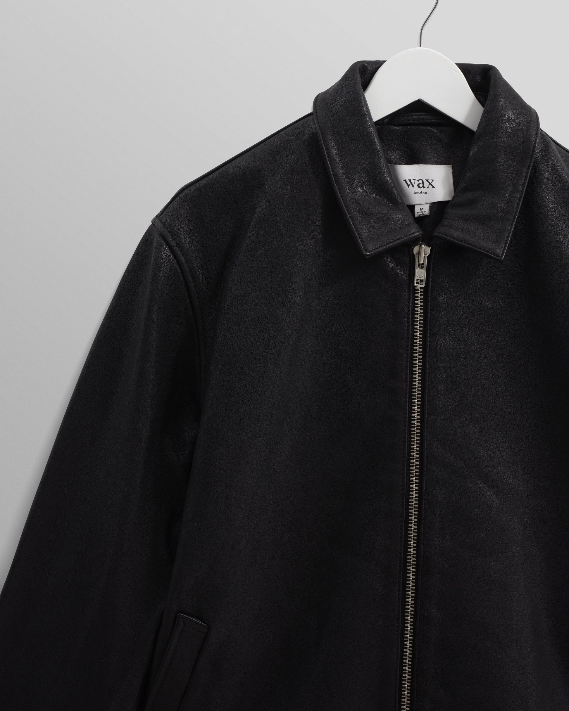 wax london men's Kendal - Black Lamb Leather Jacket
