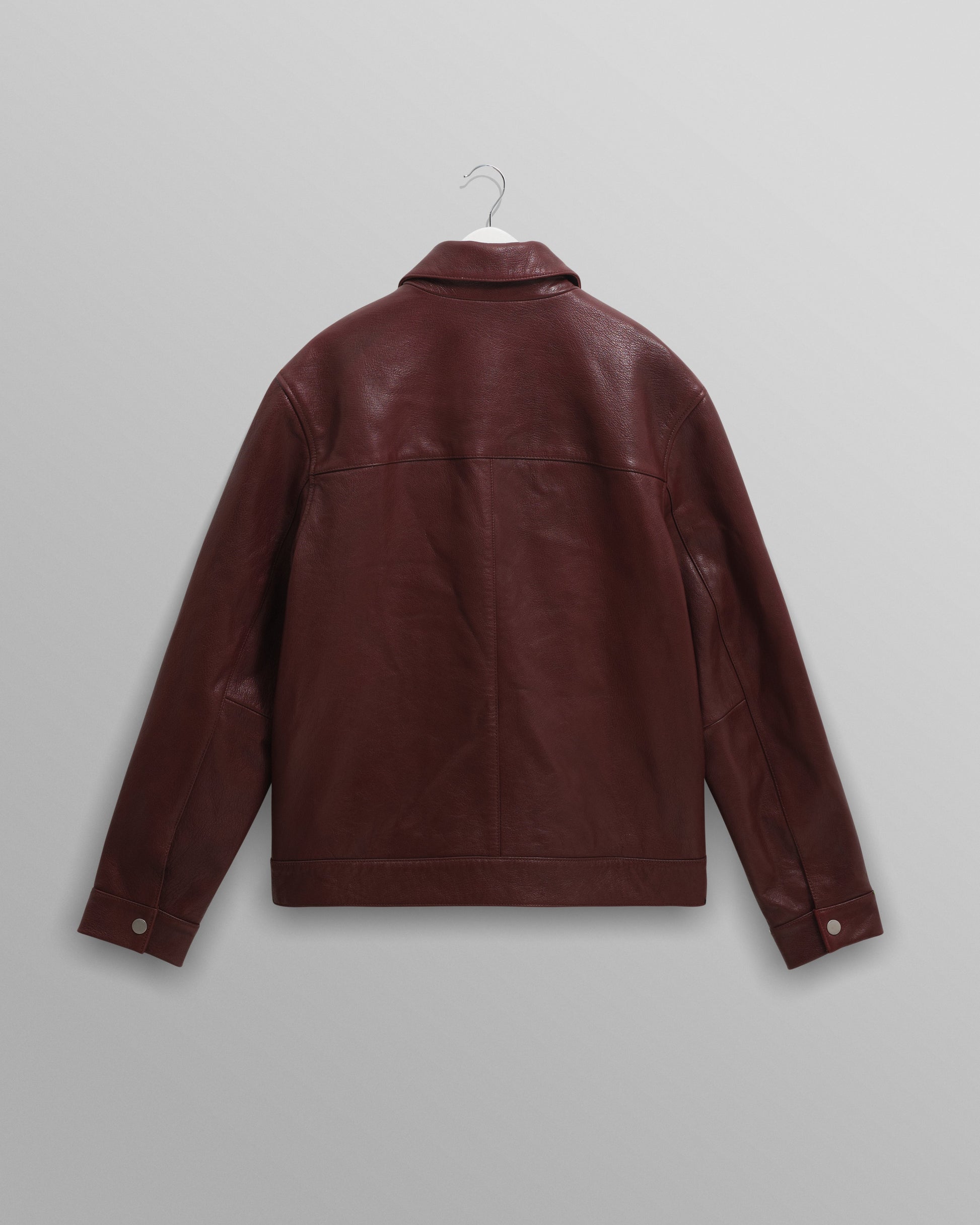wax london men's Kendal - Cherry Lamb Leather Jacket