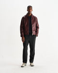 wax london men's Kendal - Cherry Lamb Leather Jacket