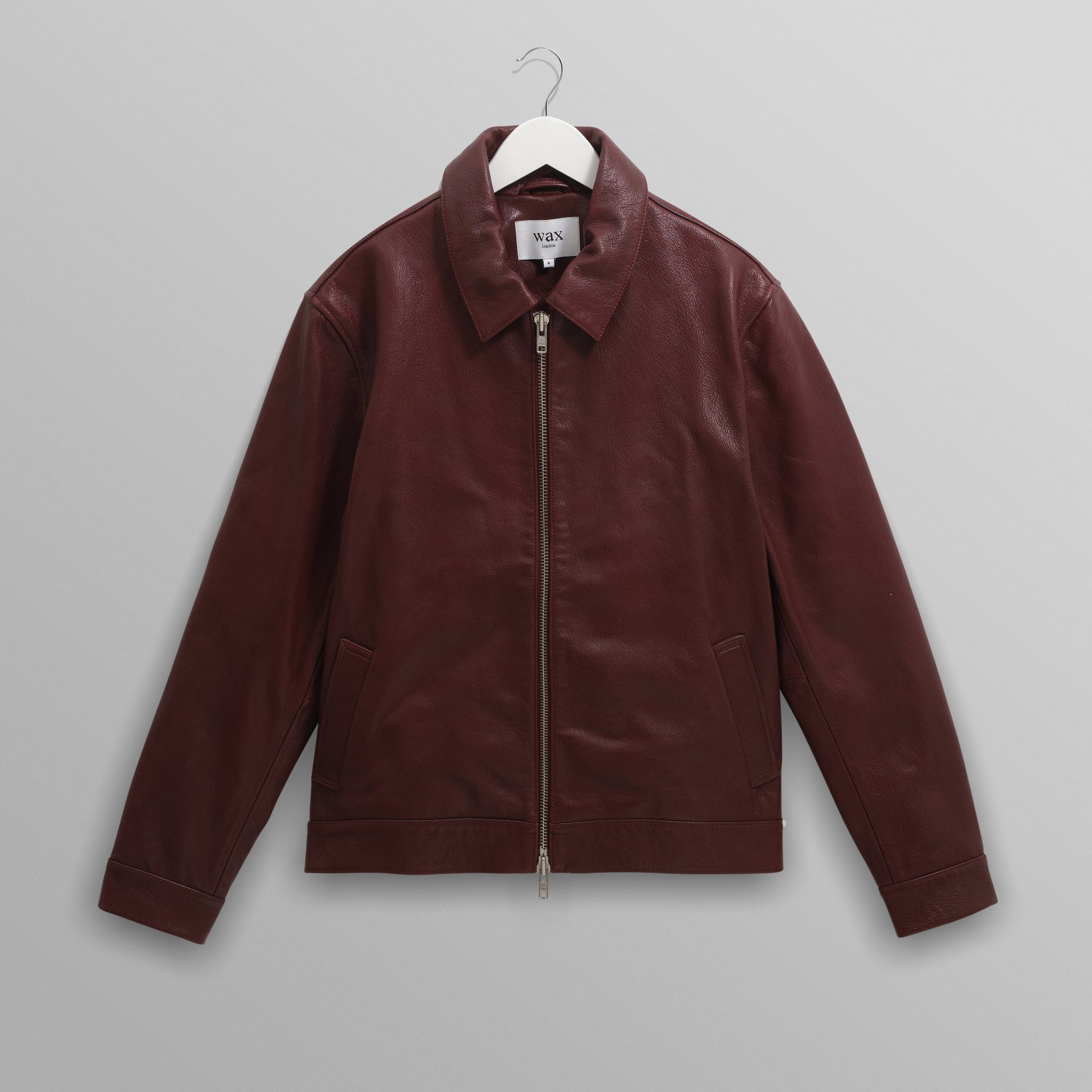wax london men's Kendal - Cherry Lamb Leather Jacket