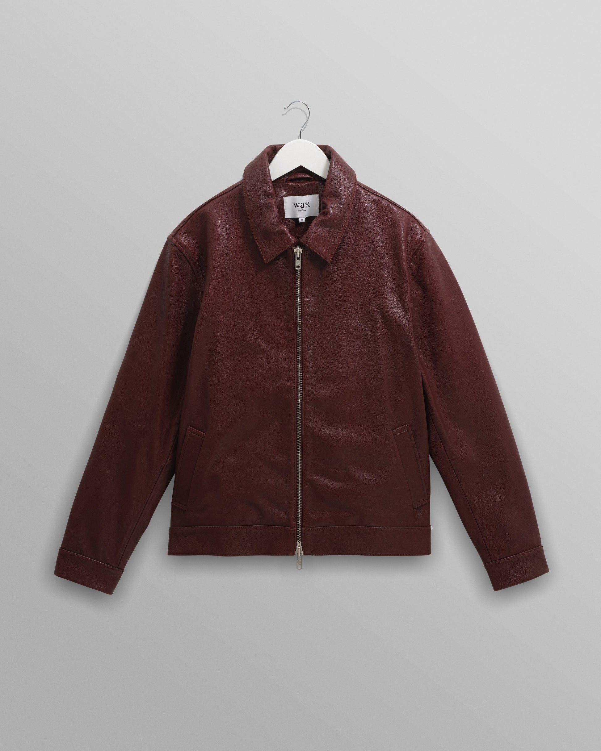 wax london men's Kendal - Cherry Lamb Leather Jacket