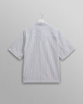 wax london men's Kew - White Stripe Cotton-Poplin Short-Sleeve Shirt