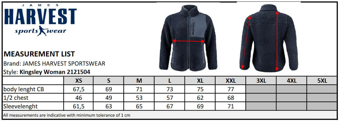 James Harvest Kingsley Ladies Sherpa Fleece | Super Heavyweight Jacket | 3 Colours | XS-2XL - Fleece - Logo Free Clothing