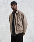 wax london men's Knoll - Natural Wool Bomber Jacket