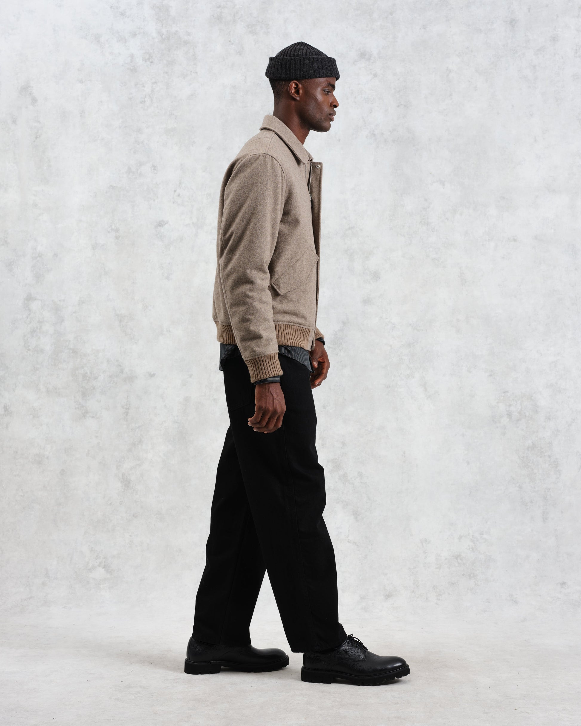 wax london men's Knoll - Natural Wool Bomber Jacket