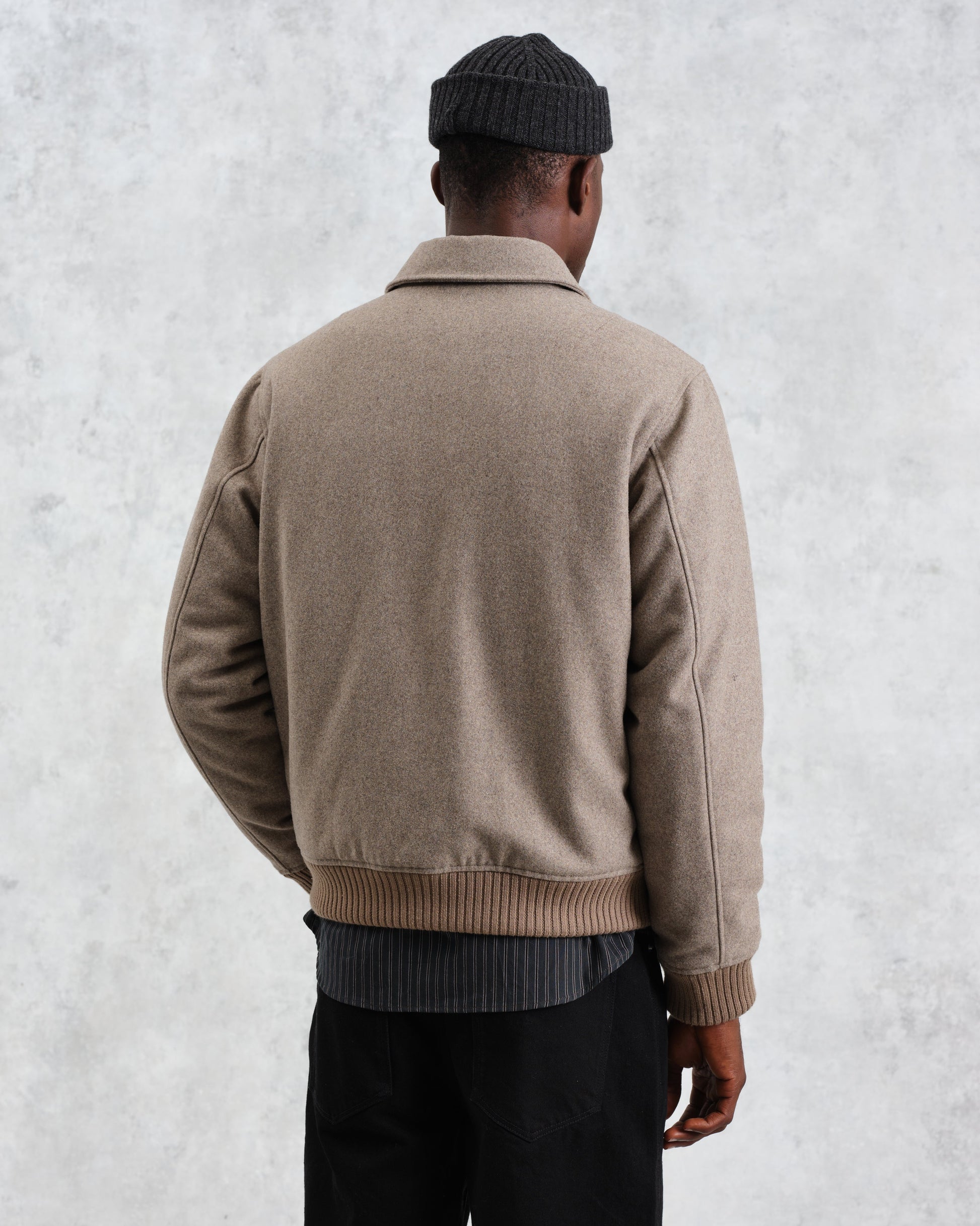 wax london men's Knoll - Natural Wool Bomber Jacket