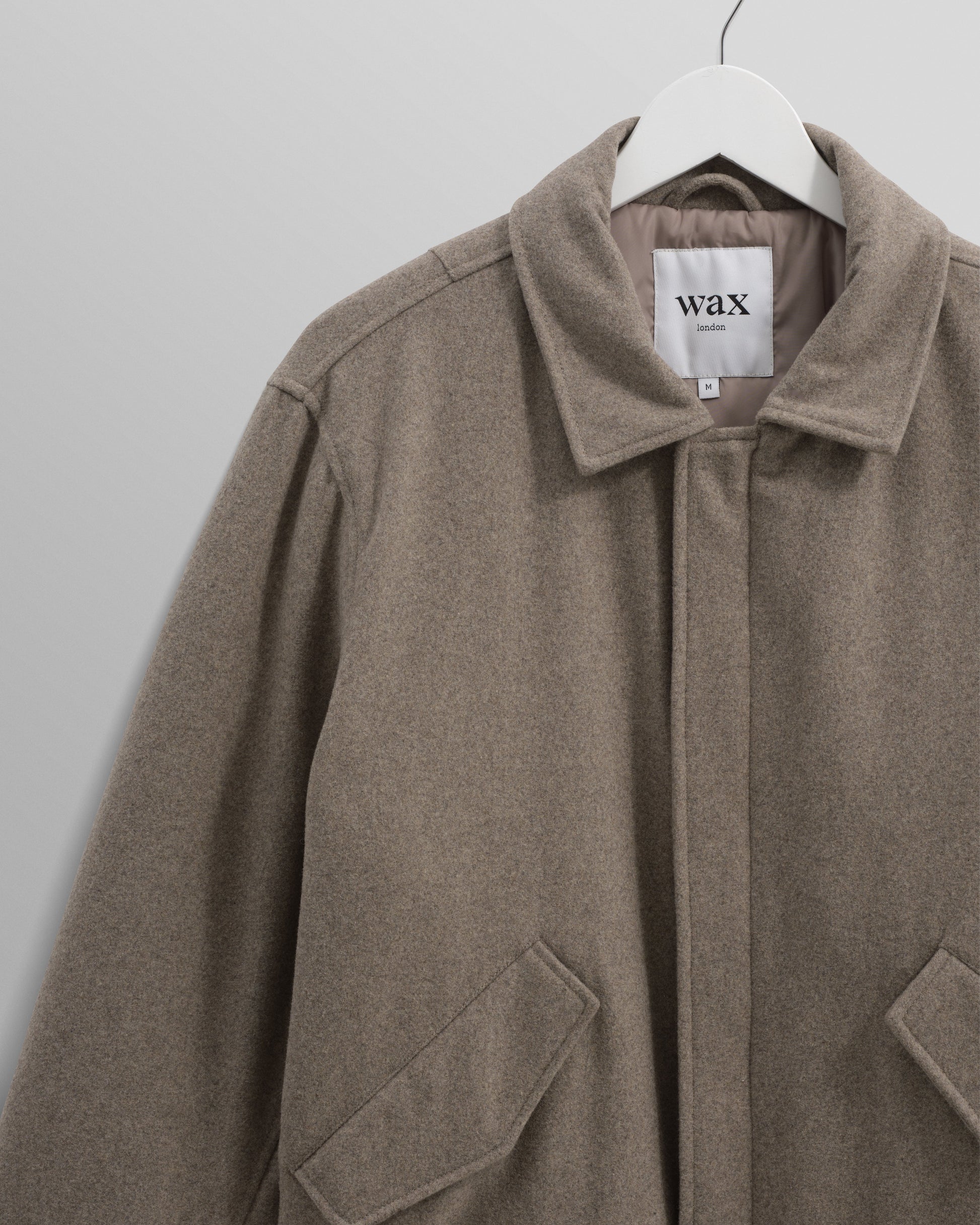 wax london men's Knoll - Natural Wool Bomber Jacket