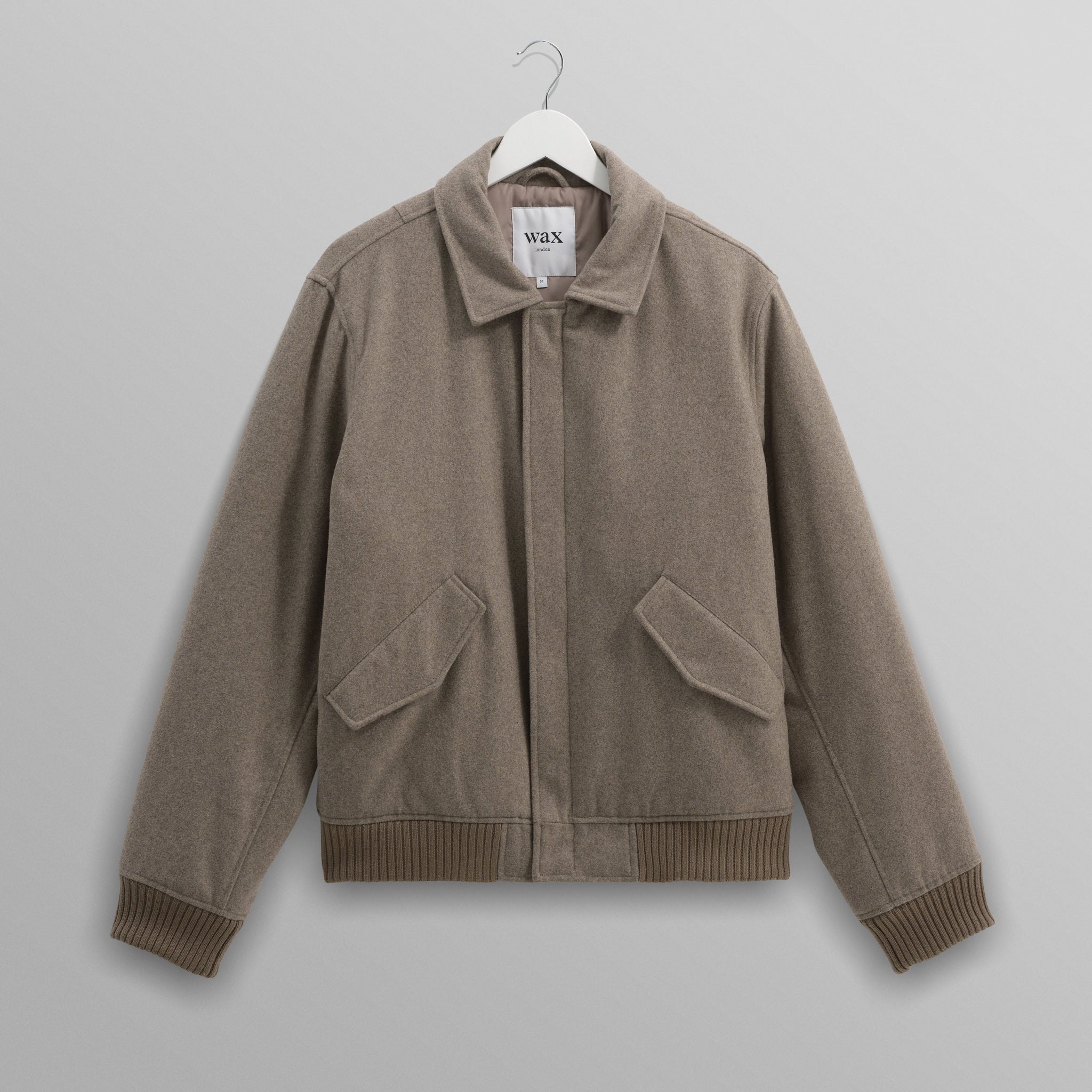 wax london men's Knoll - Natural Wool Bomber Jacket