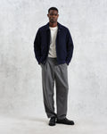 wax london men's Knoll - Navy Wool Bomber Jacket