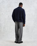 wax london men's Knoll - Navy Wool Bomber Jacket