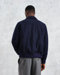 wax london men's Knoll - Navy Wool Bomber Jacket