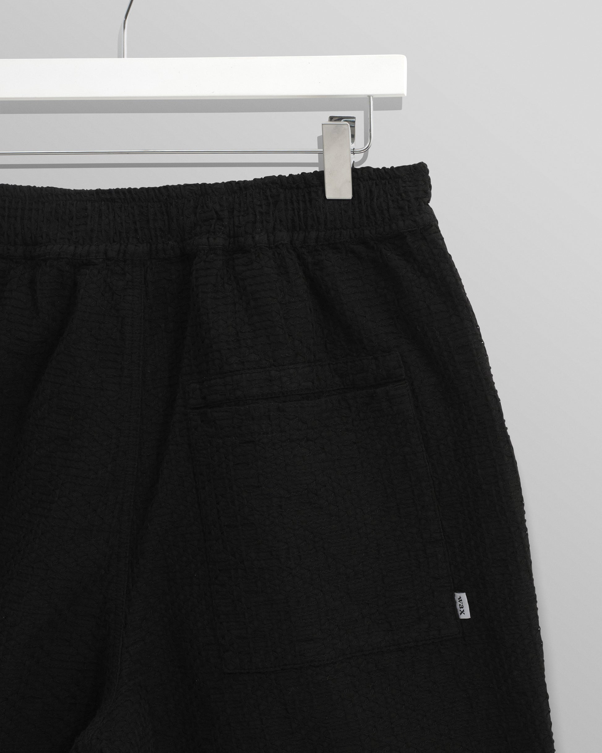 wax london men's Kurt - Black Honeycomb Cotton Shorts