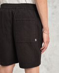 wax london men's Kurt - Black Honeycomb Cotton Shorts