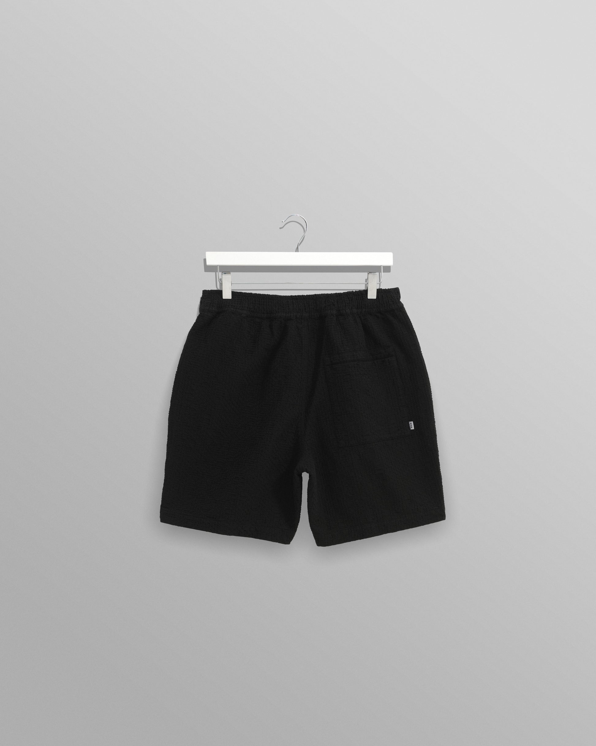 wax london men's Kurt - Black Honeycomb Cotton Shorts