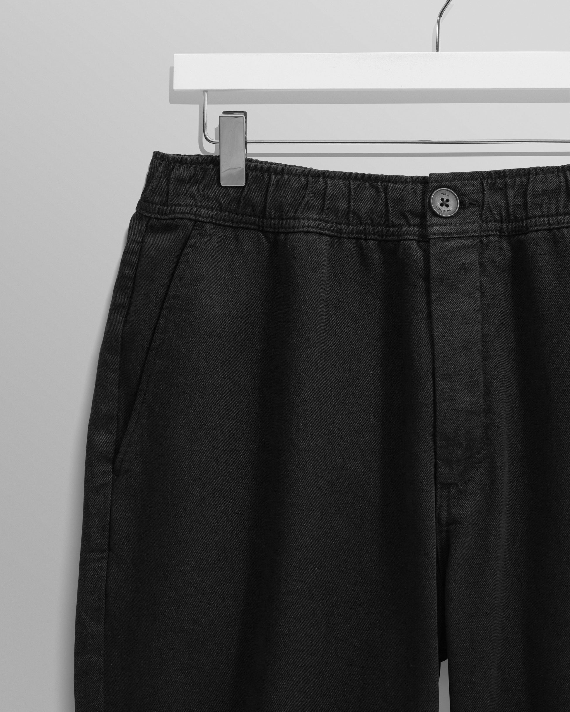 wax london men's Kurt - Black Organic Cotton Trousers