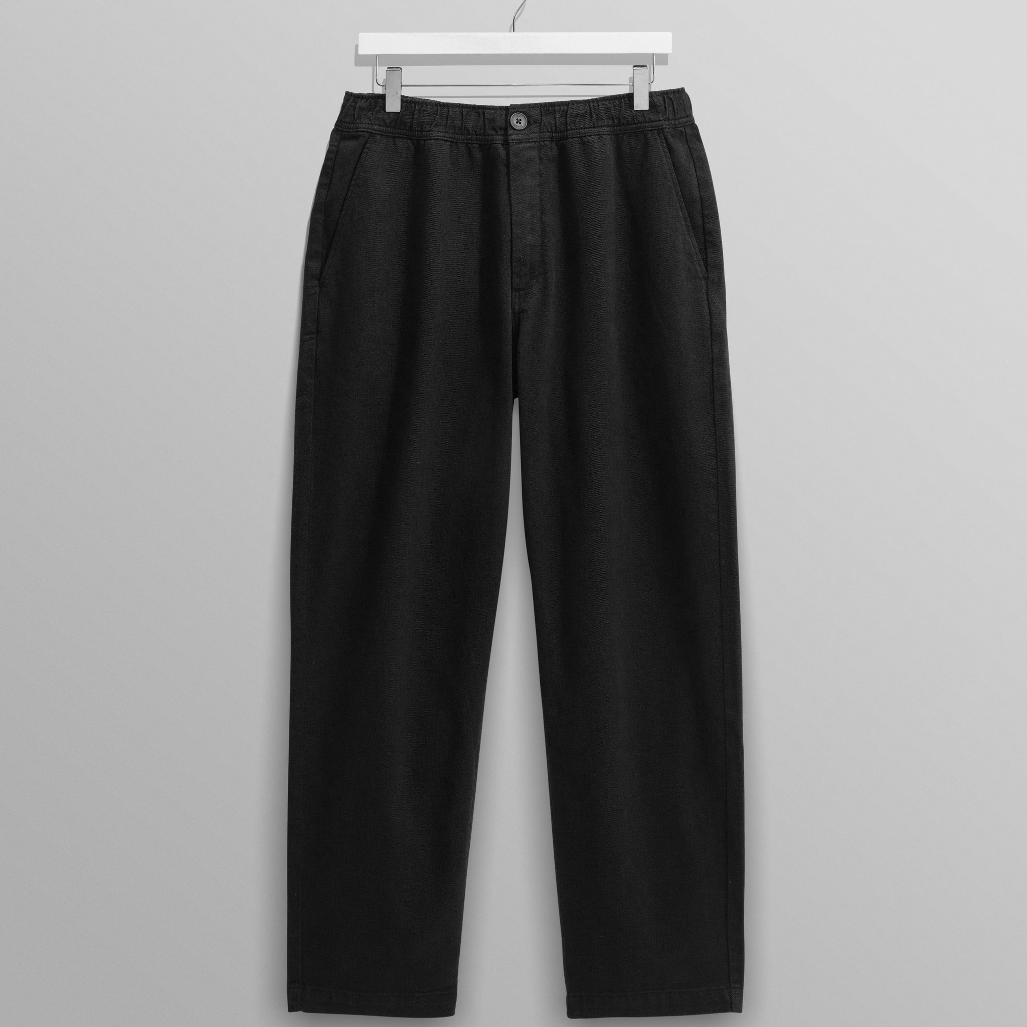 wax london men's Kurt - Black Organic Cotton Trousers