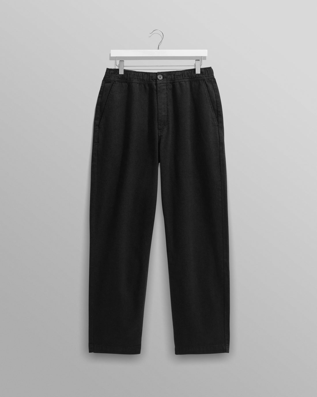 wax london men's Kurt - Black Organic Cotton Trousers