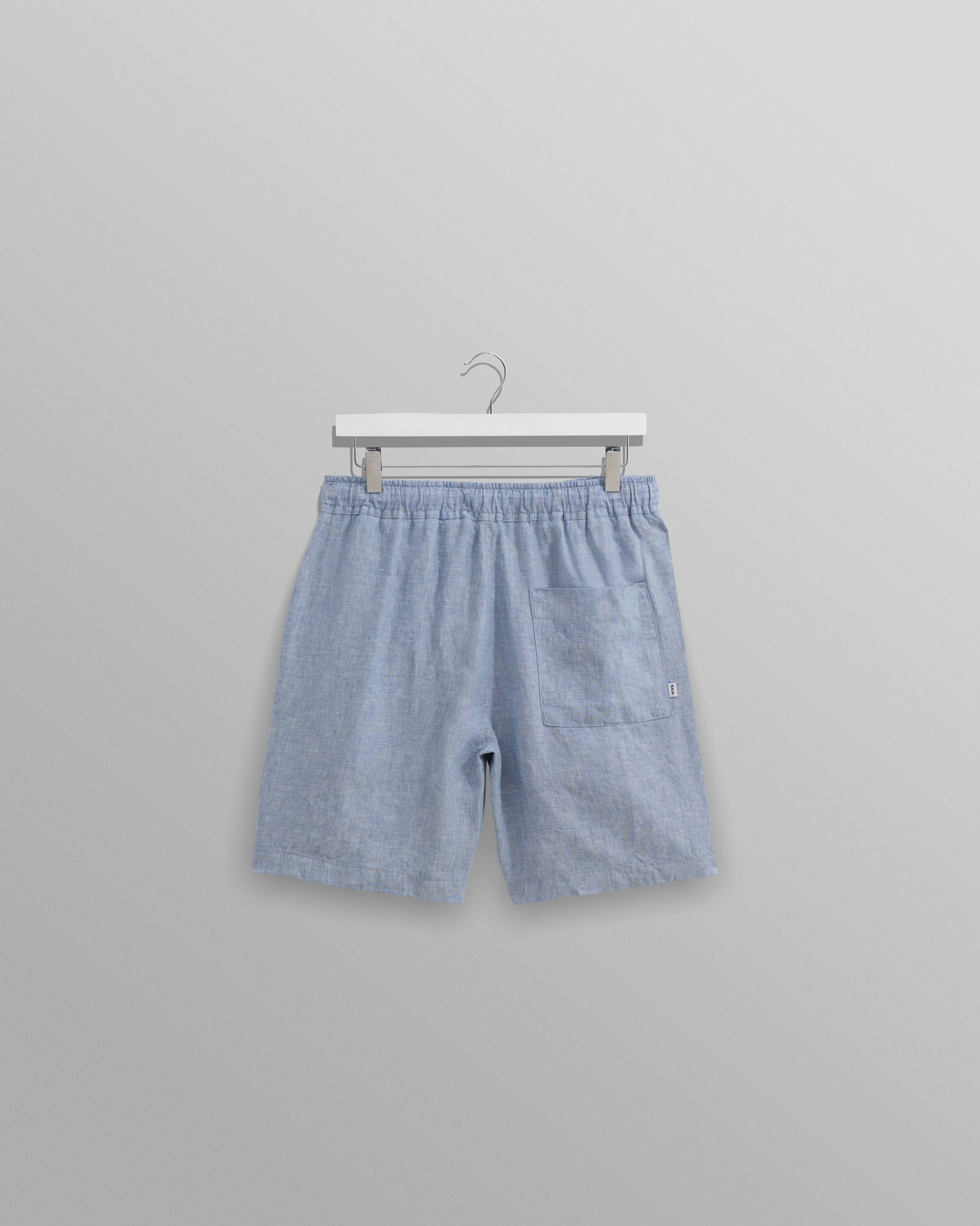 wax london men's Kurt - Blue Two-Tone Linen Shorts