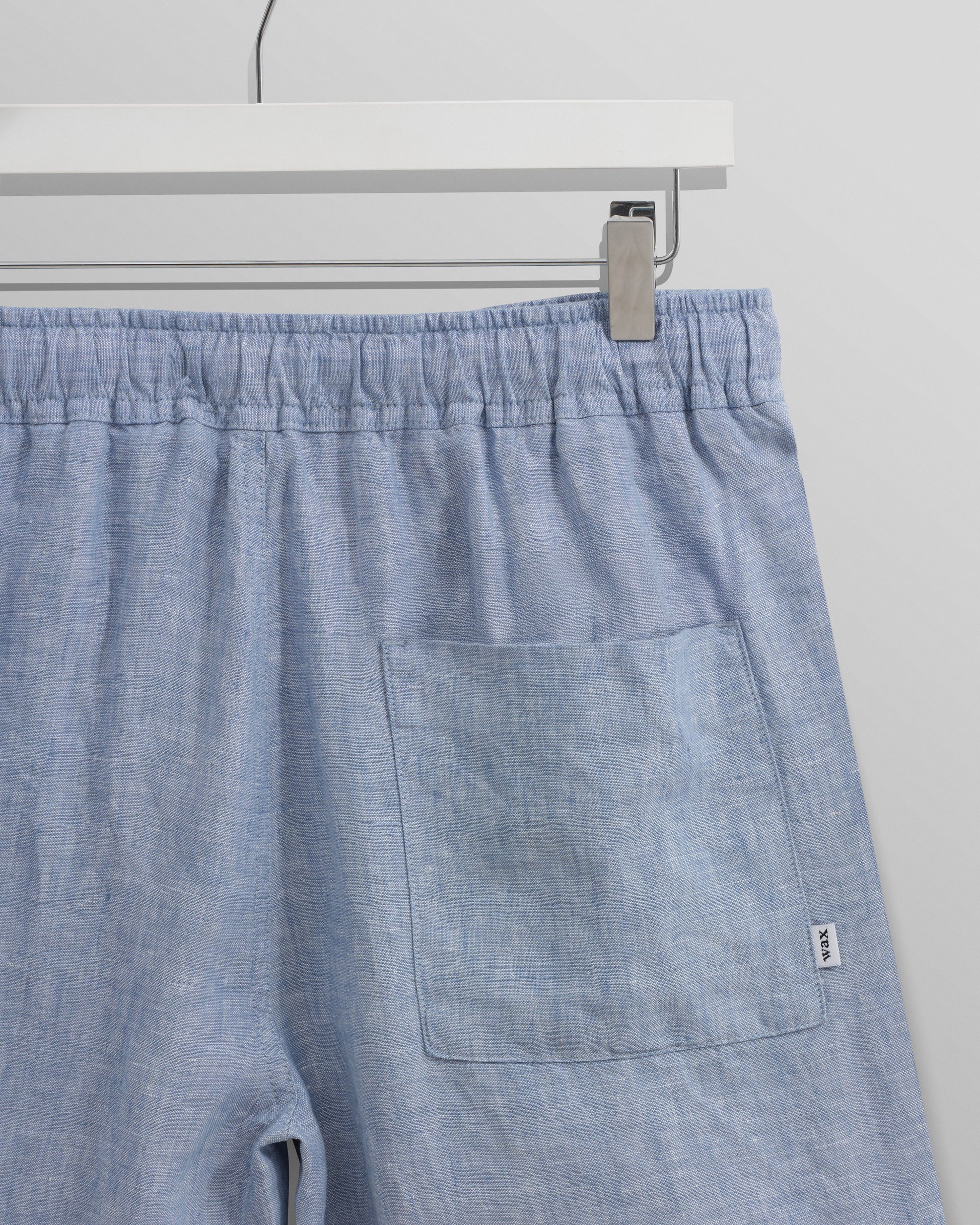 wax london men's Kurt - Blue Two-Tone Linen Shorts
