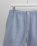 wax london men's Kurt - Blue Two-Tone Linen Shorts