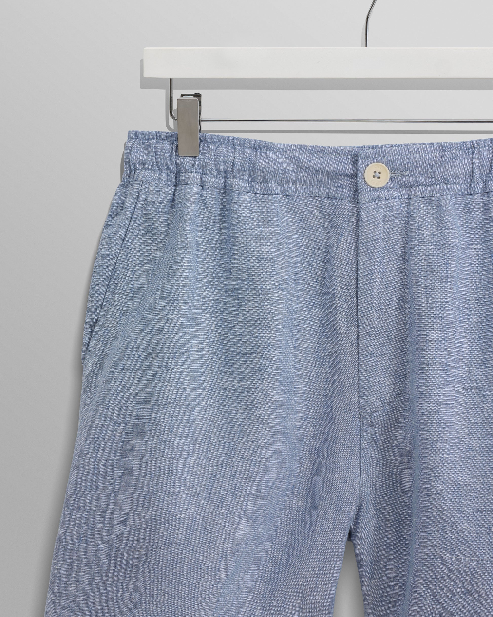 wax london men's Kurt - Blue Two-Tone Linen Shorts