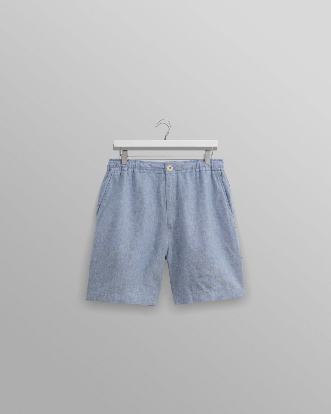 wax london men's Kurt - Blue Two-Tone Linen Shorts