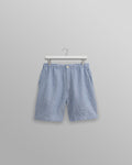 wax london men's Kurt - Blue Two-Tone Linen Shorts