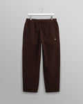 wax london men's Kurt - Dark Brown Organic Cotton Trousers