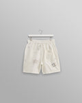 wax london men's Kurt - Ecru Doodle Embroidered Shorts