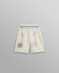 wax london men's Kurt - Ecru Doodle Embroidered Shorts