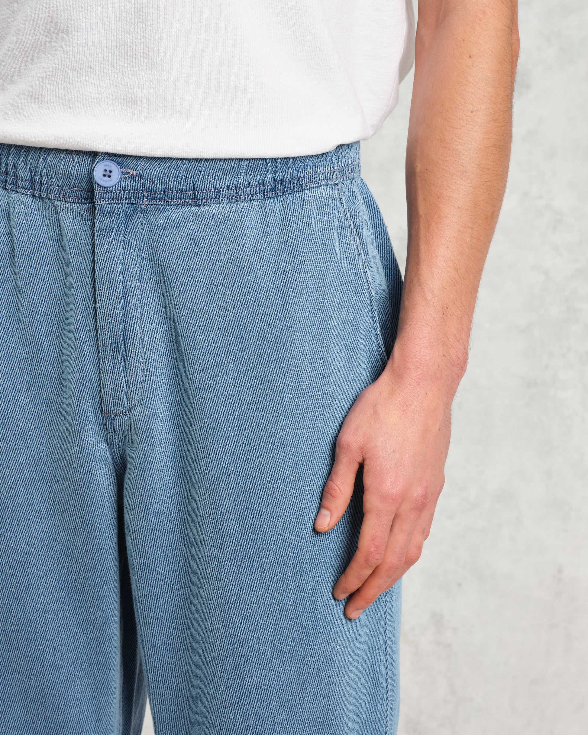 wax london men's Kurt - Indigo Organic Cotton Trousers