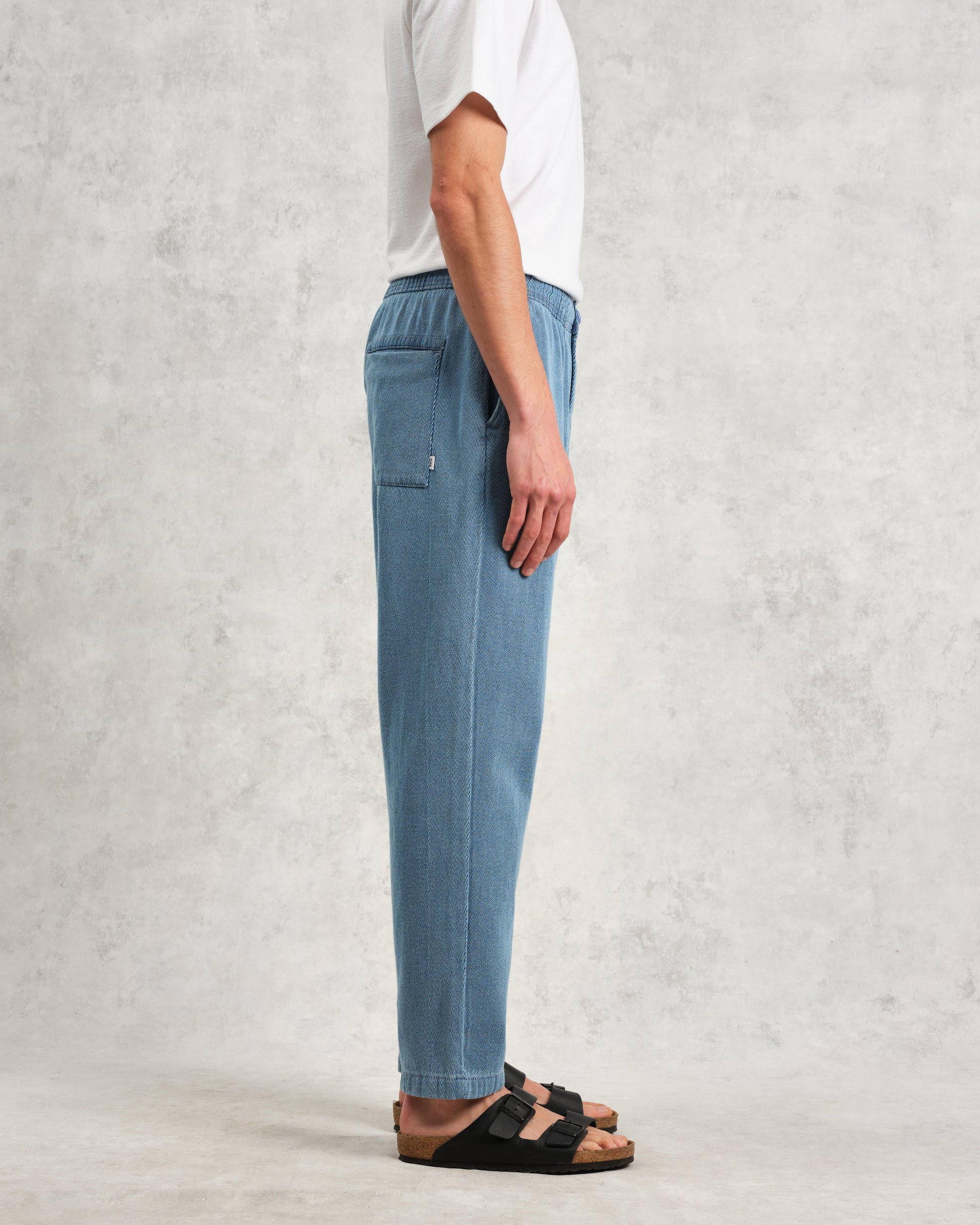 wax london men's Kurt - Indigo Organic Cotton Trousers