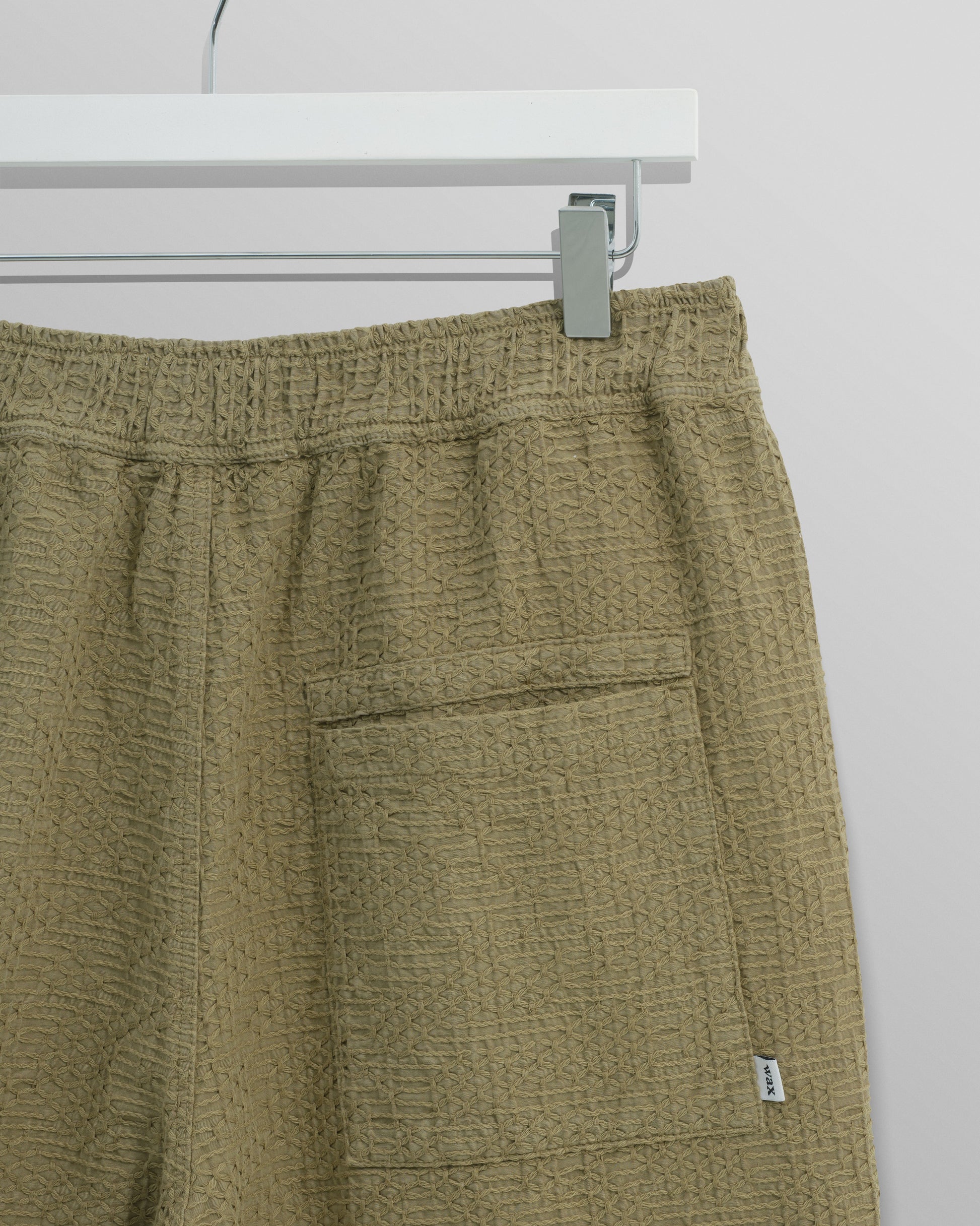 wax london men's Kurt - Khaki Honeycomb Cotton Shorts