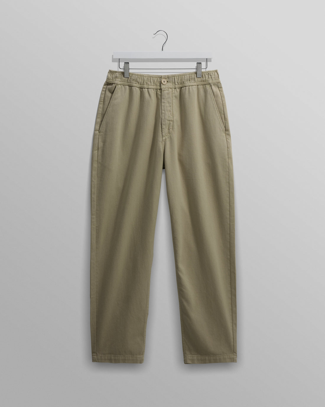 wax london men's Kurt - Light Khaki Organic Cotton Trousers