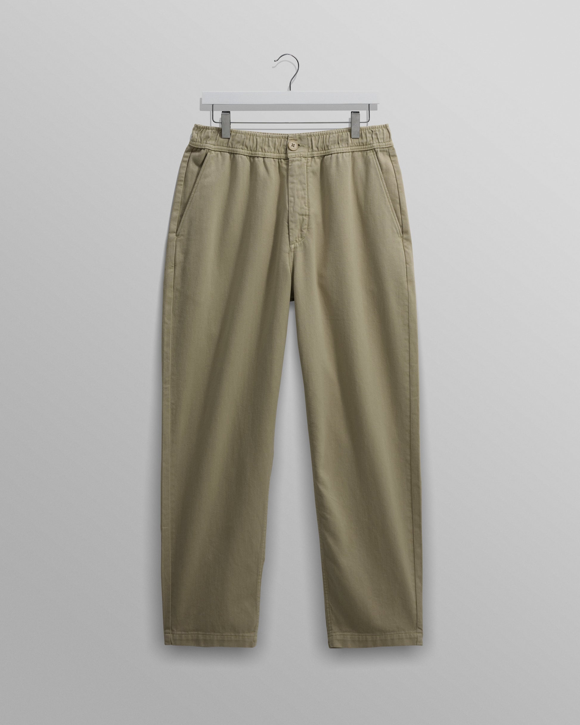 wax london men's Kurt - Light Khaki Organic Cotton Trousers