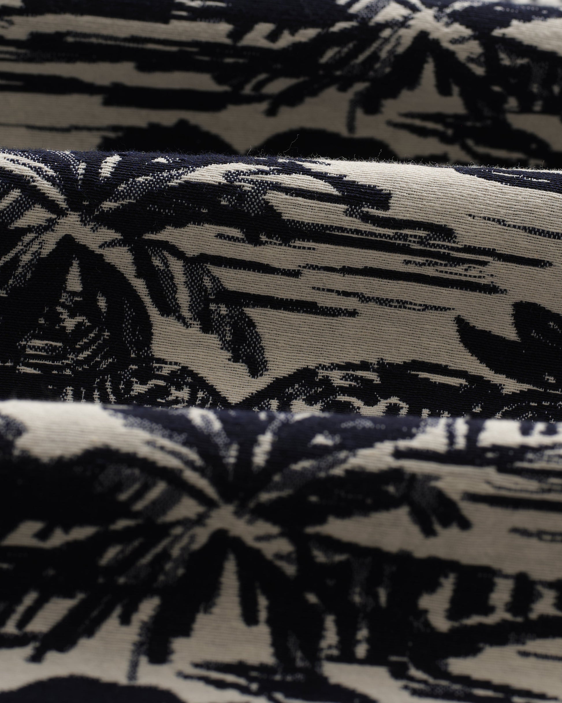wax london men's Kurt - Navy And Ecru Beach Jacquard Trousers