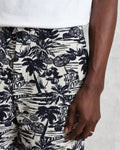 wax london men's Kurt - Navy And Ecru Beach Jacquard Trousers