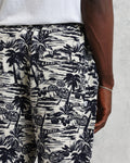wax london men's Kurt - Navy And Ecru Beach Jacquard Trousers