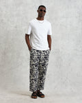 wax london men's Kurt - Navy And Ecru Beach Jacquard Trousers