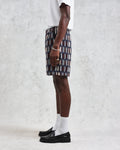 wax london men's Kurt - Navy And Red Ombre Grid Shorts