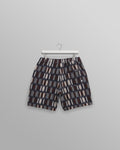 wax london men's Kurt - Navy And Red Ombre Grid Shorts