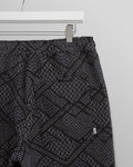 wax london men's Kurt - Navy Diamond Stitch Jacquard Trousers