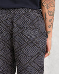 wax london men's Kurt - Navy Diamond Stitch Jacquard Trousers