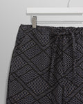 wax london men's Kurt - Navy Diamond Stitch Jacquard Trousers
