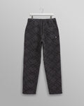 wax london men's Kurt - Navy Diamond Stitch Jacquard Trousers
